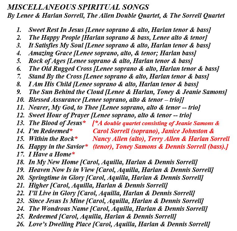 Miscellaneous Spiritual Songs